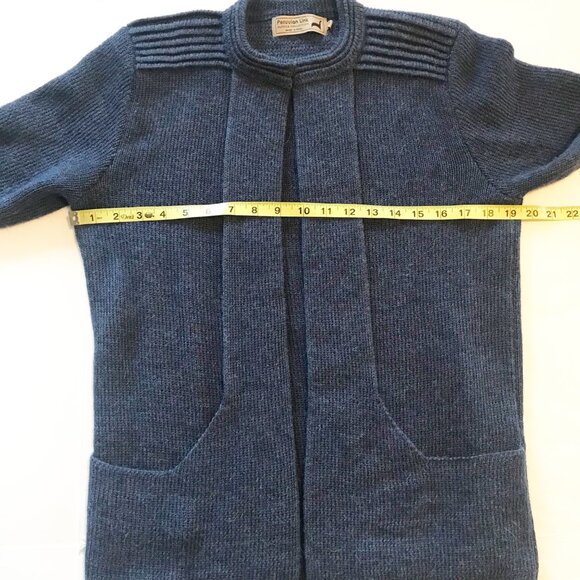 Peruvian Link Alpaca Collection Ebel Open Front Blue Sweater Womens One Size - Picture 7 of 8